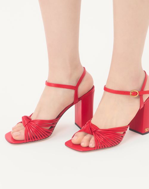 Valentino Garavani - Annet Kidskin Sandal 90mm - Coral - Woman - Sandals